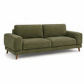 Divano 3 posti lineare in velluto di poliestere verde oliva 220 x 90 x 85 cm