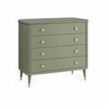 Cassettiera bassa 4 cassetti in MDF rettangolare verde salvia 90 x 40 x 90 cm