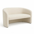 Divano 2 posti curvo in boucl¨¦ di poliestere avorio 150 x 75 x 75 cm