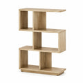 Libreria a ripiani sfalsati 80 x 24 x 120 cm in pannello truciolare effetto rovere naturale