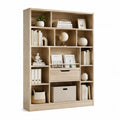 Libreria verticale con cassetto in pannelli di particelle finitura rovere chiaro 120 x 30 x 180 cm