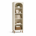 Libreria alta a 5 ripiani in MDF con nicchia ad arco crema 60 x 35 x 180 cm